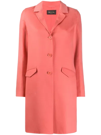 Loro Piana Cashmere Blend Single-breasted Coat In Pink