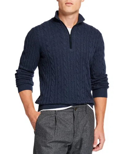 Loro Piana Cashmere Cable-knit Sweater In Blue