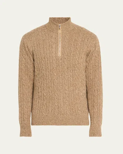 Loro Piana Cashmere Cable-knit Sweater In J1qp Golden Wheat-gi