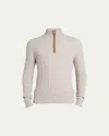 Loro Piana Cashmere Cable-knit Sweater In Tawny Amber Melange