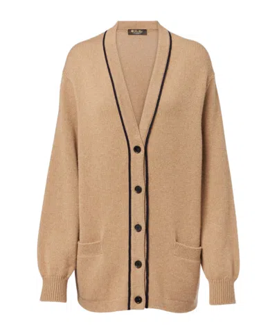 Loro Piana Cashmere Cardigan In Brown