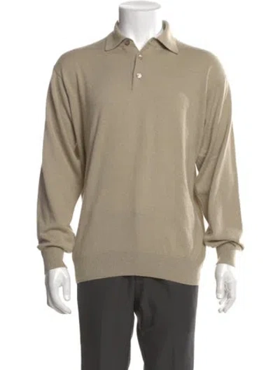 Pre-owned Loro Piana Cashmere Collar Polo Sweater In Neutral