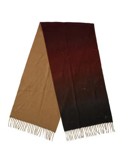 Pre-owned Loro Piana Cashmere Colorblock Pattern Scarf In Brown