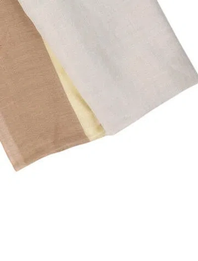 Pre-owned Loro Piana Cashmere Colorblock Pattern Scarf In Brown