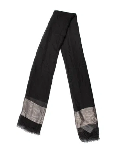 Pre-owned Loro Piana Cashmere Colorblock Pattern Scarf In Gray