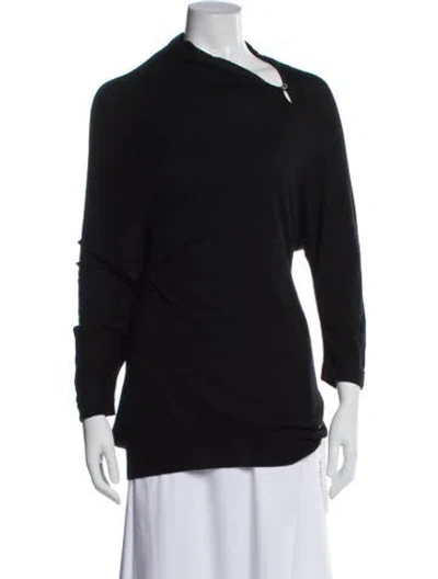 Pre-owned Loro Piana Cashmere Cowl Neck Sweater In Black