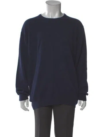 Pre-owned Loro Piana Cashmere Crew Neck Pullover In Blue