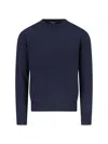 Loro Piana Ribbed Crewneck Sweater With Long Sleeves In Blue