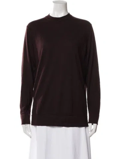 Pre-owned Loro Piana Cashmere Crew Neck Sweater In Burgundy