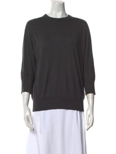 Pre-owned Loro Piana Cashmere Crew Neck Sweater In Gray