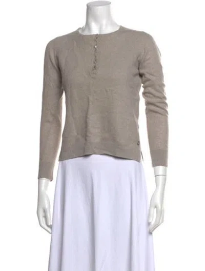 Pre-owned Loro Piana Cashmere Crew Neck Sweater In Grey