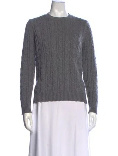 Pre-owned Loro Piana Cashmere Crew Neck Sweater In Grey