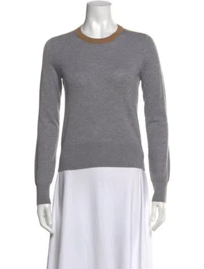Pre-owned Loro Piana Cashmere Crew Neck Sweater In Grey