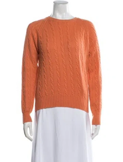 Pre-owned Loro Piana Cashmere Crew Neck Sweater In Orange