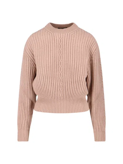 Loro Piana Cashmere Crew Neck Sweater In Pink