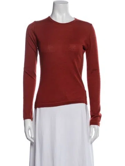 Pre-owned Loro Piana Cashmere Crew Neck Sweater In Red