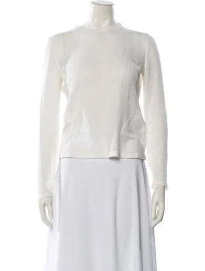Pre-owned Loro Piana Cashmere Crew Neck Sweater In White
