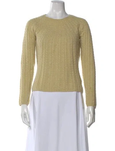 Pre-owned Loro Piana Cashmere Crew Neck Sweater In Yellow