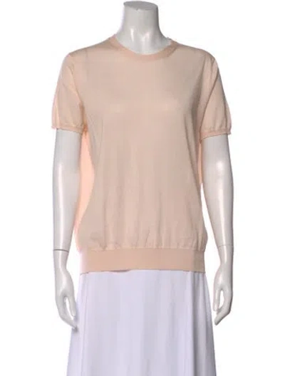 Pre-owned Loro Piana Cashmere Crew Neck T-shirt In Pink