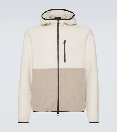 Loro Piana Cashmere Fleece Hoodie In White