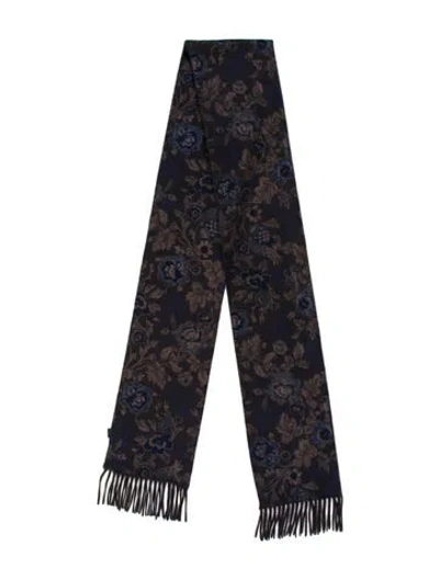Pre-owned Loro Piana Cashmere Floral Print Scarf In Multi