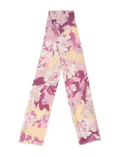 Pre-owned Loro Piana Cashmere Floral Print Scarf In Multi