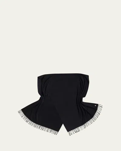 Loro Piana Cashmere Fringe-trim Opera Stole In Black