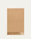 Loro Piana Cashmere Fringe-trim Opera Stole In Golden