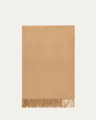 Loro Piana Cashmere Fringe-trim Opera Stole In Golden