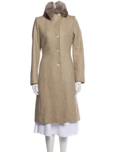 Pre-owned Loro Piana Cashmere Fur Coat In Neutral
