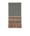 Loro Piana Cashmere Geometric Jacquard Scarf In Gray