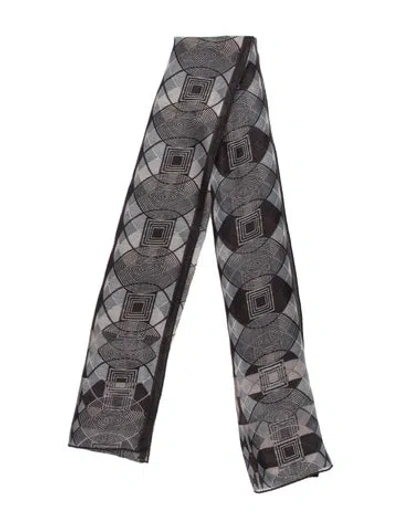 Pre-owned Loro Piana Cashmere Graphic Print Scarf In Blue