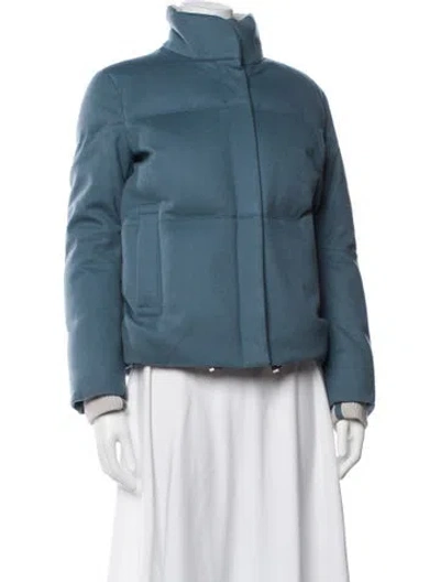 Pre-owned Loro Piana Cashmere Green Storm System Cashmere Down Jacket In Blue