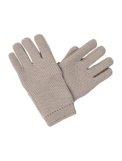 Pre-owned Loro Piana Cashmere Grey Knit Gloves  W/tags In Gray
