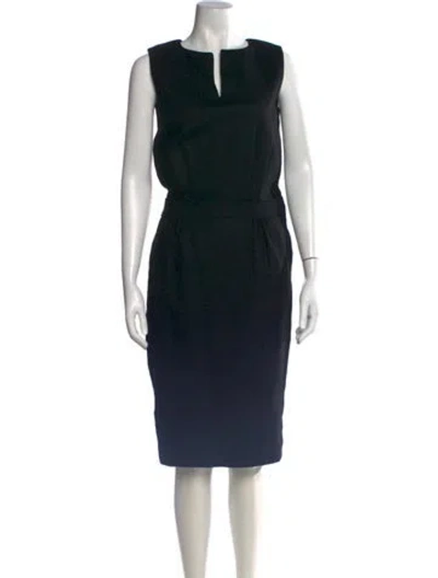 Pre-owned Loro Piana Cashmere Knee-length Dress In Black