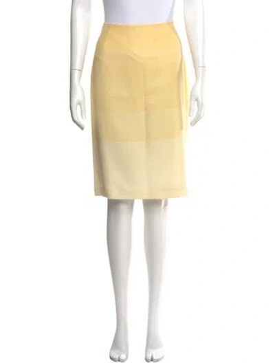 Pre-owned Loro Piana Cashmere Knee-length Skirt In Yellow