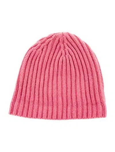 Pre-owned Loro Piana Cashmere Knit Beanie In Pink