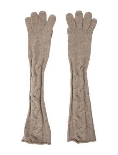 Pre-owned Loro Piana Cashmere Knit Gloves In Neutrals