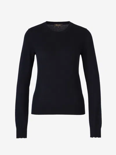 Loro Piana Long-sleeve Cashmere Sweater In 8000 Black