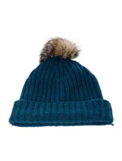 Pre-owned Loro Piana Cashmere Knitted Beanie  W/tags In Blue
