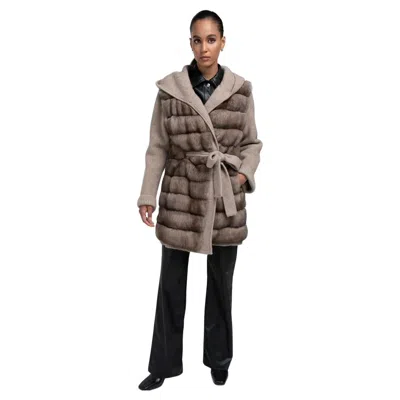Pre-owned Loro Piana Cashmere  Coat With Tortora Sable In Black