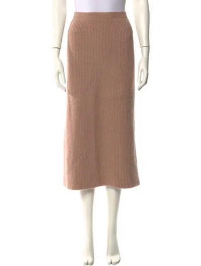 Pre-owned Loro Piana Cashmere Midi Length Skirt In Neutral
