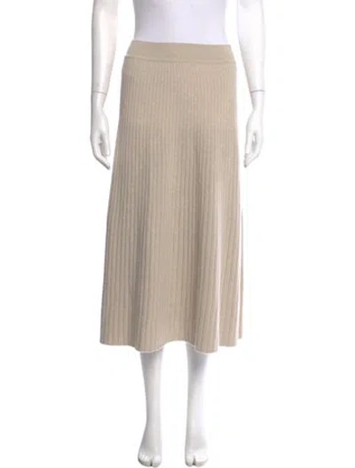 Pre-owned Loro Piana Cashmere Midi Length Skirt In Neutral