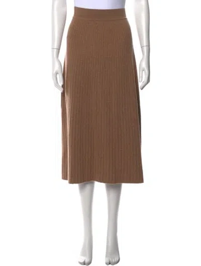 Pre-owned Loro Piana Cashmere Midi Length Skirt In Neutral