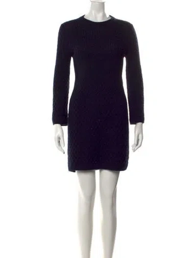 Pre-owned Loro Piana Cashmere Mini Dress In Blue