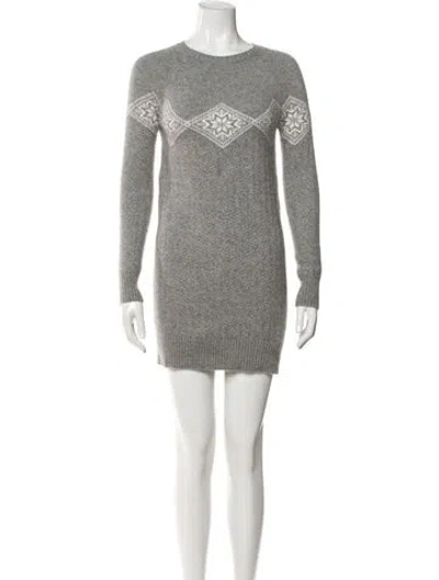 Pre-owned Loro Piana Cashmere Mini Dress In Gray