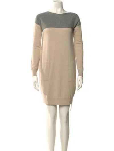 Pre-owned Loro Piana Cashmere Mini Dress In Neutral