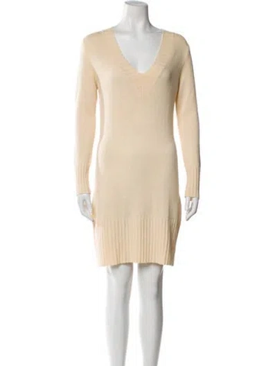 Pre-owned Loro Piana Cashmere Mini Dress In Neutral