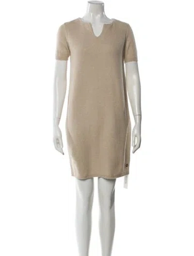 Pre-owned Loro Piana Cashmere Mini Dress In Neutral