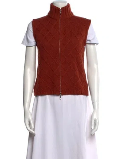 Pre-owned Loro Piana Cashmere Mock Neck Sweater In Orange